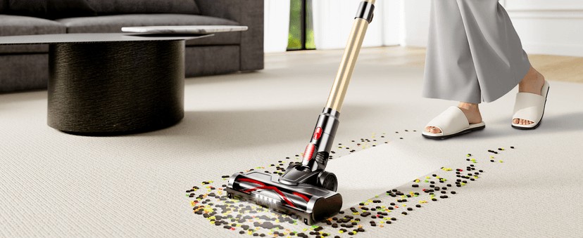 Cordless Vacuum Cleaner, 500W 40Kpa 60Mins Vacuum Cleaners for Home, Anti-tangle Stick Vacuum with Self-Standing, Wall Mount Charging, LDE Display, Wireless Vacuum for Carpet Pet Hair Hardfloor