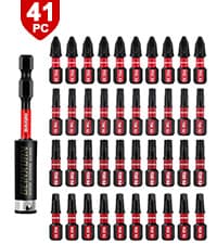 Impact Tough Magnetic Mixed 45Pack Insert Driver Bits, S2 Alloy Steel Screwdriver Power Bits Set with 1Pcs Impact Magnetic Bit Holder