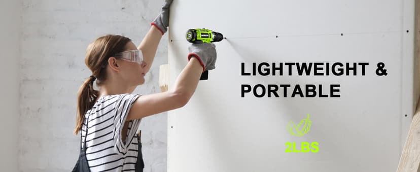 GardenJoy Cordless Power Drill Set: 12V Electric Drill with Battery and Charger, 65pcs Acessories, 3/8"Keyless Chuck, 2 Variable Speed, 24+1 Position, Compact Drill Driver Kit for Home & DIY Project