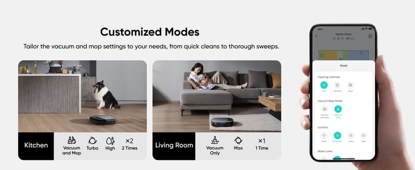 eufy S1 with All-in-One Station, HydroJet Robot Vacuum and Mop Combo, 8,000 Pa Suction, Smart Obstacle Avoidance, Multi-Level Mapping, Mop Auto-Retraction, Perfect for Pet Hair