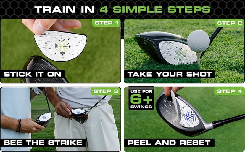 Golf Impact Tape - 384 or 160 Pack Impact Tape for Golf Clubs | Golf Tape for Clubs with Golf Impact Stickers and Golf Club Stickers for Drivers, Woods, Irons, Putters | No Residue, Easy Peel