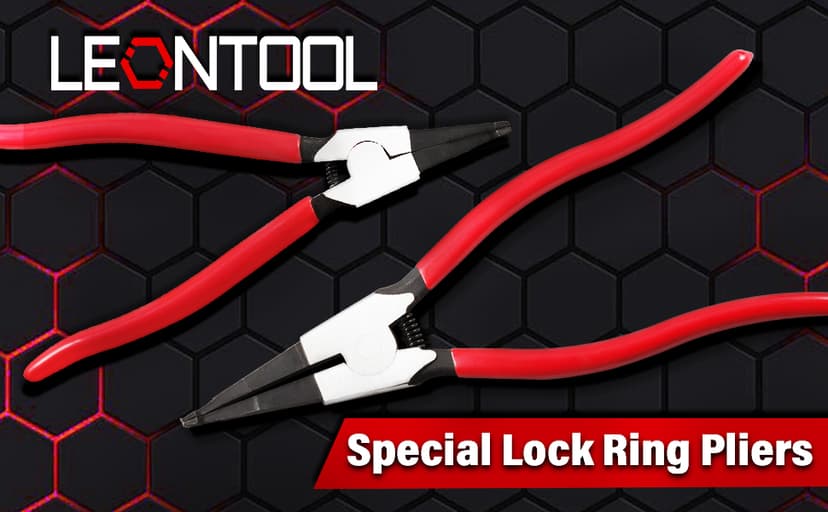 2 PCS Heavy Duty Lock Ring Pliers Set Flat Snap Ring Plier Special Circlip Pliers Reverse Retaining Ring Plier for Transmission Transfer Cases Ring Opening