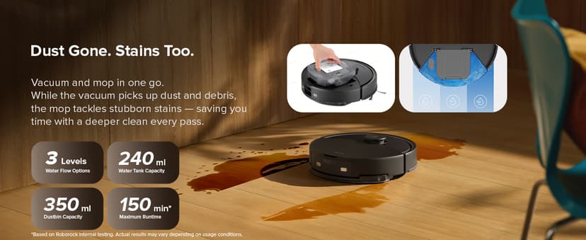 roborock Q10 X5+ Robot Vacuum and Mop, Self-Emptying, Hands-Free Cleaning for up to 7 Weeks, 10,000Pa Suction, Obstacle Avoidance, LiDAR Navigation, No-Go Zones, Black