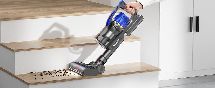 Cordless Vacuum Cleaner, 45Kpa 550W Vacuum Cleaners for Home, Max 70Mins Cordless Stick Vacuum with LED Screen, Dual Handle Anti-Tangle Rechargeable Vacuum for Hard Floors/Pet Hair/Carpet