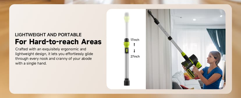 UNINELL HOME Cordless Vacuum Cleaner, 45Kpa 55 Mins Vacuum Cleaners for Home, Vacuum Cleaner Self-Standing, Anti-Tangle Stick Vacuum, Lightweight, Wall Mount Charging Vacuum for Pet Hair,Carpet,Floor