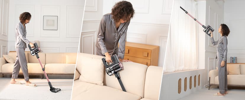 V8PRO Cordless Vacuum Cleaner for Home - 25Kpa Stick Vacuum with Self Standing Design, Max 35Min Runtime, 6 in 1 Lightweight Vacuum for Hardwood Floors and Carpet Pet Hair (Champagne)