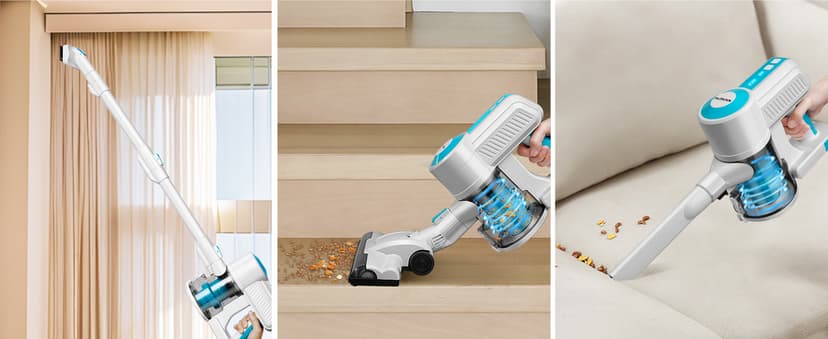 PURKINN Cordless Vacuum Cleaner 18KPa Powerful Stick Vacuum Rechargeable with 2 Modes, 2200mAh Battery, 35Min Runtime, Small Handheld Vacuum Cleaner for Home, Hardwood Floor, Pet Hair, Car, P8