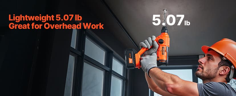 VEVOR 5/8" SDS-Plus Rotary Hammer Drill,20V Brushless Cordless Hammer Drills,4.0Ah Lithium-Ion Battery Powered,3.0A Fast Charger,Electric Demolition Hammers Variable Speed,Power Tool For Concret