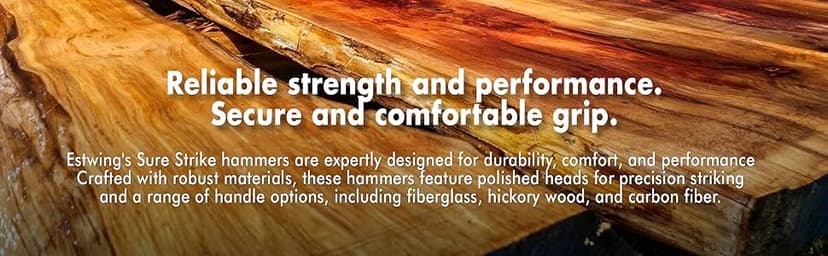 ESTWING Sure Strike Hammer - 16 oz Rip Claw Hammer with Smooth Face & Carbon Fiber Handle - SSCF16S