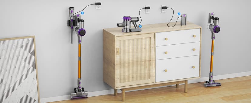 S3 Cordless Vacuum Cleaner, 45kPa Powerful Suction Vacuum Cleaners for Home, 55-Min Runtime Rechargeable Stick Vacuum, Self-Standing, for Pet Hair Carpet Hard Floor, LED Display