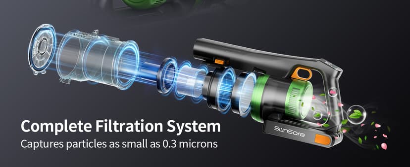 Cordless Vacuum Cleaner, 550W 45KPA 60 Mins Vacuum Cleaners for Home, Anti-Tangle Stick Vacuums with Rechargeable Battery, Dual-Handheld Lightweight Vacuum with Aromatherapy for Pet Hair Carpet Floors