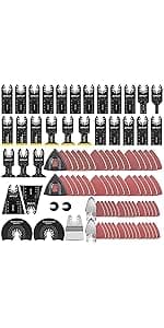 26pcs Oscillating Saw Blades Titanium Multitool Blades for Wood Plastics Metal oscillating Tool Blades Kits Fit Rockwell Ridgid Ryobi Milwaukee Chicago Craftsman Dewalt