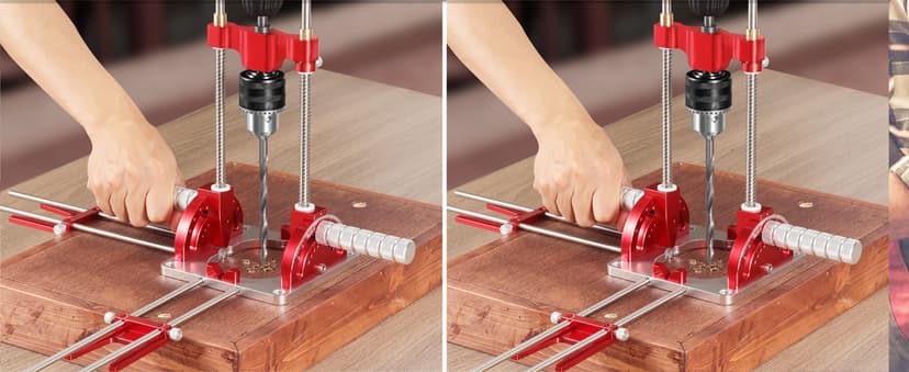 Portable Drill Guide, Multi Angle Drill Guide for Straight Holes,Adjustable Angle 0° to 60°, Heavy-Duty Self-Centering Base,Precision Drilling Jig with Chuck & Key,Chuck Clamping Range for 1/16-1/2"