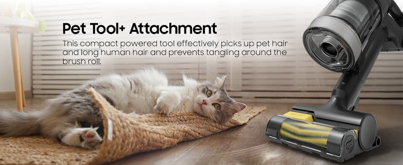 Samsung Bespoke AI Jet Lite Cordless Stick Vacuum with All-in-One Clean Station, 280AW Suction, Long Battery Life, Anti-Tangel Pet Tool, 2025, Pebble Gray, VS80F28DMP/AA