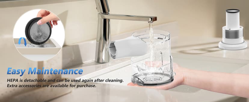 Tikom V500 Cordless Vacuum Cleaner for Home, 40000Pa/450W Stick Vacuum with LED Touch Screen, Charging Wall Dock, Anti-Tangle, Lightweight Handheld Vacuum for Pet Hair, Hard Floor, Carpet