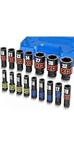 13 Piece 1/2" Drive Manual Impact Driver, Reversible Hand Impact Screwdriver Set with Slotted, Hex, Phillips Bit Kit, for Tighten and Rusted Fasteners or Frozen Bolts, with Storage Case