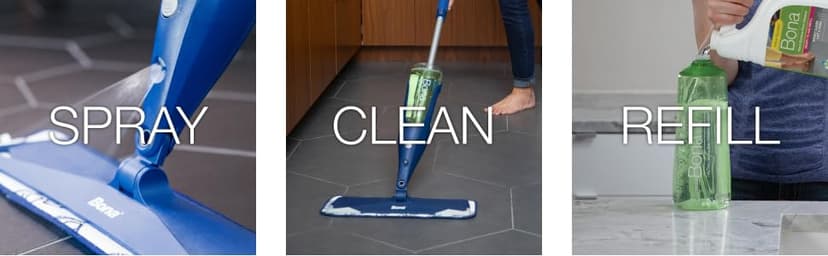 Bona Multi-Surface Floor Cleaner Refill - 128 fl oz - Lemon Mint - Residue-Free Floor Cleaning Solution refill for Spray Mop and Spray Bottles - For Use on Stone, Tile, Laminate, and Vinyl Floors