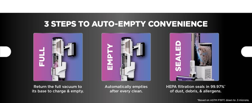 Shark Detect Clean & Empty Auto-Empty System - Lightweight Cordless Vacuum Cleaner with HEPA Filter, Portable Handheld Attachment, Crevice Tool, Ideal Stick Vacuum for Pet Hair, White, IW3511