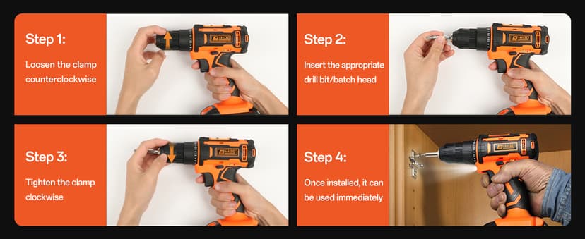 20v Drill Driver Set,Cordless Drill with Battery and Charger,LED Tools Kit,25+1 Torque Setting and 43pcs Drill Bits