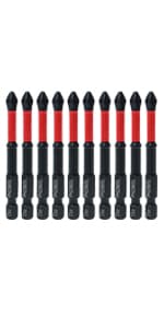 AUTOTOOLHOME 10 Pack Phillips PH2 Magnetic Anti Slip Screwdriver Bit Set 3-1/2" Length TS2 Anti-Slip Long Drill Bits Impact Driver Bits