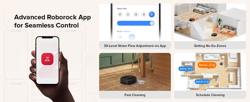 roborock Q8 Max Robot Vacuum and Mop Cleaner, DuoRoller Brush, 5500Pa Strong Suction, Lidar Navigation, Obstacle Avoidance, Multi-Level Mapping, Perfect for Pet Hair