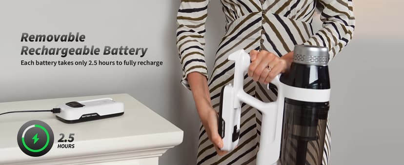 Cordless Vacuum Cleaner, 2 Batteries 110 Mins Runtime Vacuum Cleaners for Home, 550W 45KPA 15-in-1 Stick Vacuum with Charging Dock, Handheld Vacuum Cordless for Pet Hair Carpet Hardwood Floor