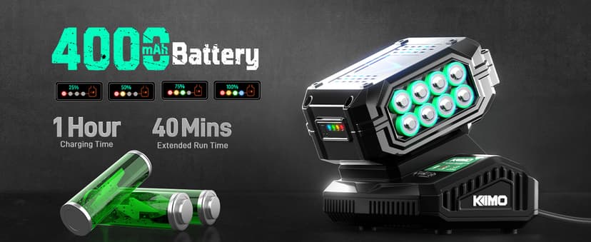 KIMO Impact Wrench 1/2, Max Torque 406ft-lbs (550N.m) & 3000RPM /Premium Brake Stop, 9-Piece Drill & Serewdriver Set, 4 Sockets, Cordless Impact Wrench with 4000mAh Battery, Impact Driver for CarTires