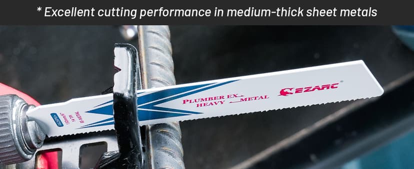 EZARC Reciprocating Saw Blade Bi-Metal Cobalt Sabre Saw Blades for Heavy Metal Cutting 6-Inch 14TPI R626PM+ (5-Pack)