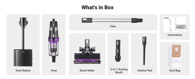 Eureka Cordless Vacuum Cleaner Lightweight, Stick Vacuum Rechargeable for Hardwood, Pet Hair, Blue w/Clean Station, Stylus Elite NEC490SE