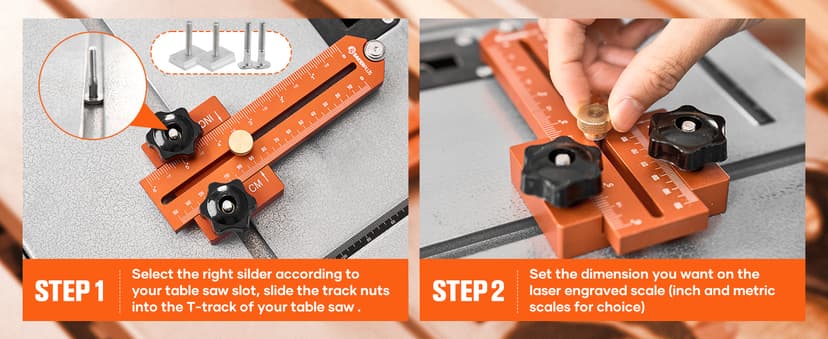 Thin Rip Jig Table Saw Jig Guide, Thin Rip Jig for Repetitive Narrow Thin Strip Cutting, Fits for 3/8" x 3/4" T Slot, Woodworking Tool Fast Thin Ripping Guide for Table Saw Band Saw Router