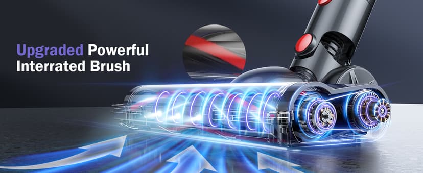 Cordless Vacuum Cleaner, 40Kpa Vacuum Cleaners for Home with LED Screen, 40Mins Stick Vacuum Cordless Rechargeable Dock, Handheld Vacuum Cleaner for Pet Hair, Carpet, Hardwood Floor, A40