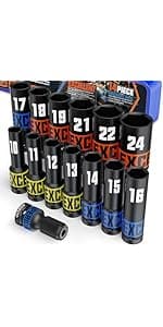 13 Piece 1/2" Drive Manual Impact Driver, Reversible Hand Impact Screwdriver Set with Slotted, Hex, Phillips Bit Kit, for Tighten and Rusted Fasteners or Frozen Bolts, with Storage Case