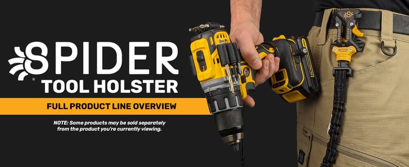 Spider Tool Holster - Improve The Way You Carry Your Power Drill, Driver, Multitool, Pneumatic, Multi-Tool and More on Your Belt - Compatible With All Major Tool Brands