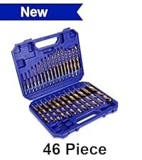 276pc Titanium Twist Drill Bit Set with S2 Bits 135° Tip High Speed Steel, Size from 1/16" up to 1/2", Ideal in Wood Cast Iron Aluminum Alloy Plastic Fiberglass, Clear Lid Case