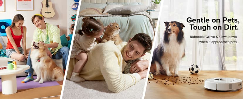 roborock Qrevo S Robot Vacuum and Mop, Self-Drying, Auto Mop Washing, 7000Pa Suction, Self-Emptying & Refilling, 10mm Mop Lifting, 200RPM Spinning Mops, Smart Obstacle Avoidance, White