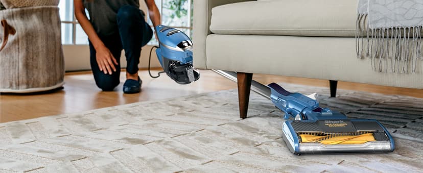 Shark HV343AMZ Rocket Corded Stick Vacuum with Self-Cleaning Brushroll, Lightweight & Maneuverable, Perfect for Pet Hair Pickup, Converts to a Hand Vacuum, Crevice Upholstery Tools, Blue/Silver