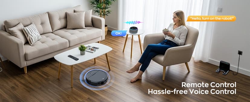 Robot Vacuum and Mop Combo, 2 in 1 Robotic Vacuums Cleaner with WiFi/App, Robot Vacuum with Water Tank, Strong Suction, Schedule, Self-Charging, Quiet, for Hard Floor, Pet Hair, Low Pile Carpet