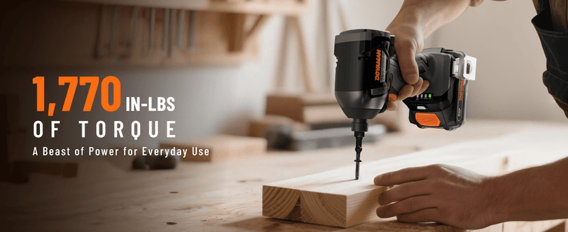 TITANCE X7 20V Cordless Impact Driver, 1/4'' Hex Compact Brushless Driver Kit with 1,770 In-lbs Torque, Battery & Charger Included – Lightweight Electric Screwdriver for Wood, Metal & Auto Repair