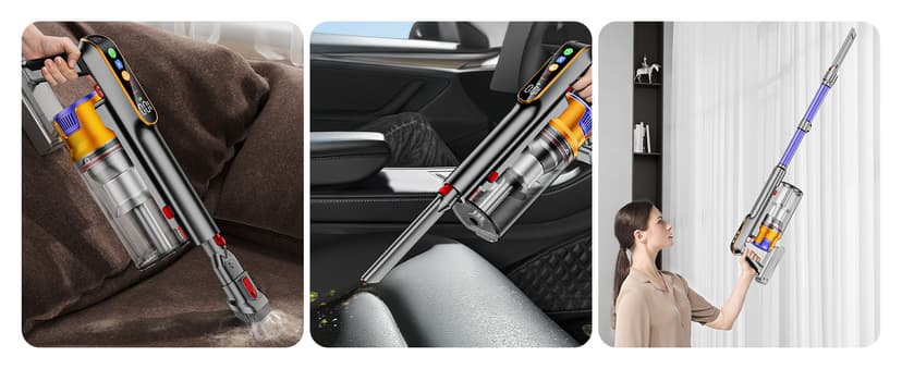Cordless Vacuum Cleaner, 550W 45KPA 60 Mins Vacuum Cleaners for Home, Stick Vacuum with 1.8L Large Dust Cup, Wall Mount Charging, Anti-Tangle Wireless, Green Light for Pet Hair, Carpets, Hardwood