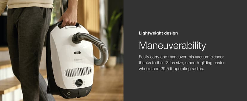 Miele Classic C1 Pure Suction Bagged Canister Vacuum, Graphite Grey - Portable, Household