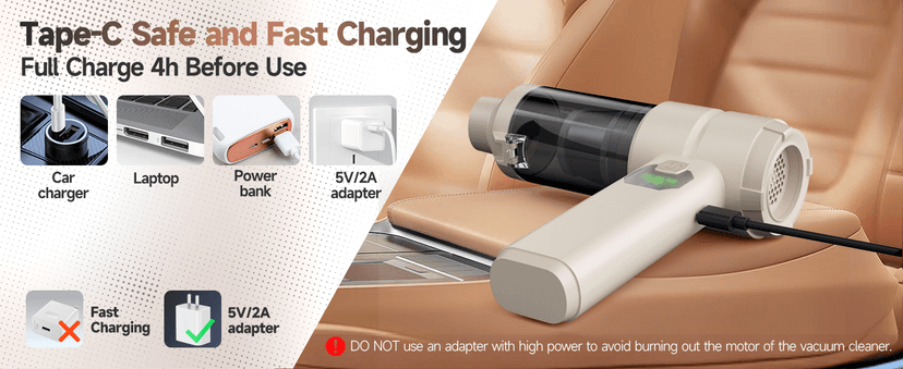 Car Vacuum, Handheld Car Vacuum Cleaner Cordless with Brushless Motor, 20000PA Suction High Power Rechargeable Vacuum Cleaner & Air Duster, 4-in-1 Portable Mini Hand Vacuum Blower with LED Display