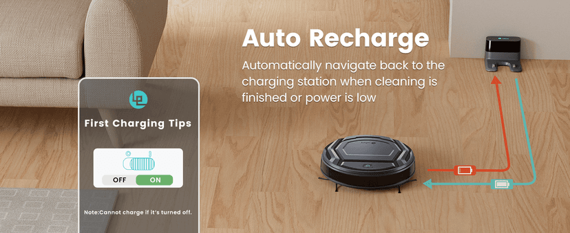 Lefant M210 Pro Robot Vacuum, Slim Quiet, 3 Adjustable Suction Levels, 6 Modes, Robot Vacuum Cleaner for Pet Hair, Hard Floors & Low Carpets, Self-Charging, WiFi/App/Alexa Control, Gray