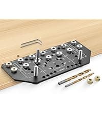 VEVOR Drill Guide, Multi-Angle Press Portable Precision Drilling Guide Jig Attachment, with Large Handle and Mounting Holes, Aluminum Alloy, for Drilling Angled or Straight Holes, for Wood Working