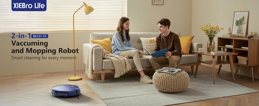 Robot Vacuum and Mop Combo, WiFi/App/Voice, Robotic Vacuum Cleaner with Schedule, 2 in 1 Mopping Robot Vacuum with Water Tank and Dustbin, Self-Charging, Slim, Ideal for Hard Floor, Pet Hair, Carpet