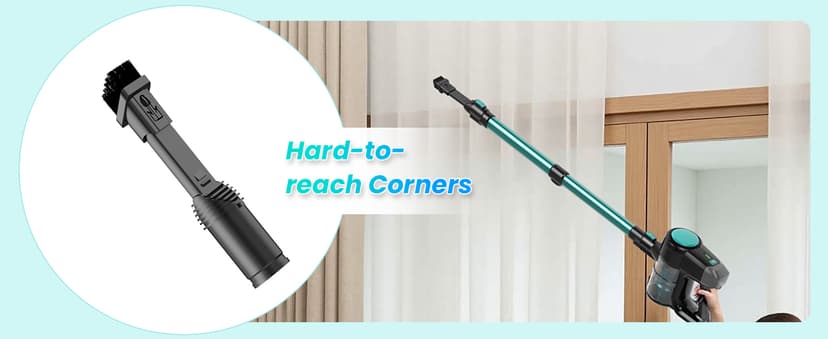 N3T Cordless Vacuum Cleaner,Wireless Stick Vacuum with 40mins Runine,Self-Standing,Anti-Tangle Brush,Rechargeable Lightweight Vacuum Cleaner for Home,Hardwood Floor,Pet Hair, Carpet-Green