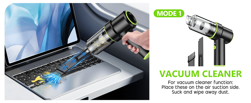 CODN Handheld Car Vacuum Portable Cordless 12000PA, 2 in 1 Handheld Vacuum Cleaner and Air Duster with Multi-Nozzles and LED Light, Mini Hand Held Vacuum Rechargeable for Home, Car, Office, Pet Hair