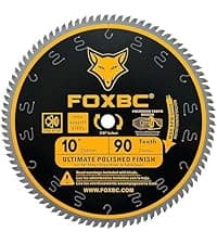 FOXBC 10 Inch Saw Blade 90-Teeth Ultimate Polished Finish Saw Blade for Wood, 5/8-Inch Arbor