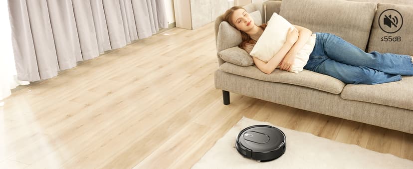 W7 Robot Vacuum and Mop Combo, 2 in 1 Mopping Robotic Vacuum Cleaner with Watertank and Dustbin, Self-Charging, Slim, Max 120mins Runtime for Hard Floor, Carpet Cleaning
