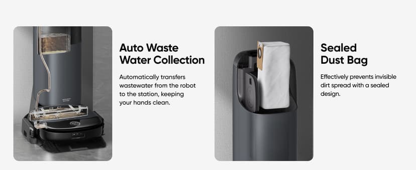 eufy S1 with All-in-One Station, HydroJet Robot Vacuum and Mop Combo, 8,000 Pa Suction, Smart Obstacle Avoidance, Multi-Level Mapping, Mop Auto-Retraction, Perfect for Pet Hair