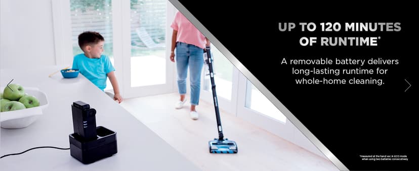 Shark Vertex Pro Cordless Vacuum Cleaner with HEPA Filter, Lightweight, Portable, Removable Handheld, Self Cleaning DuoClean PowerFins, 120-min Runtime, IQ Display, Black/Silver, IZ682H